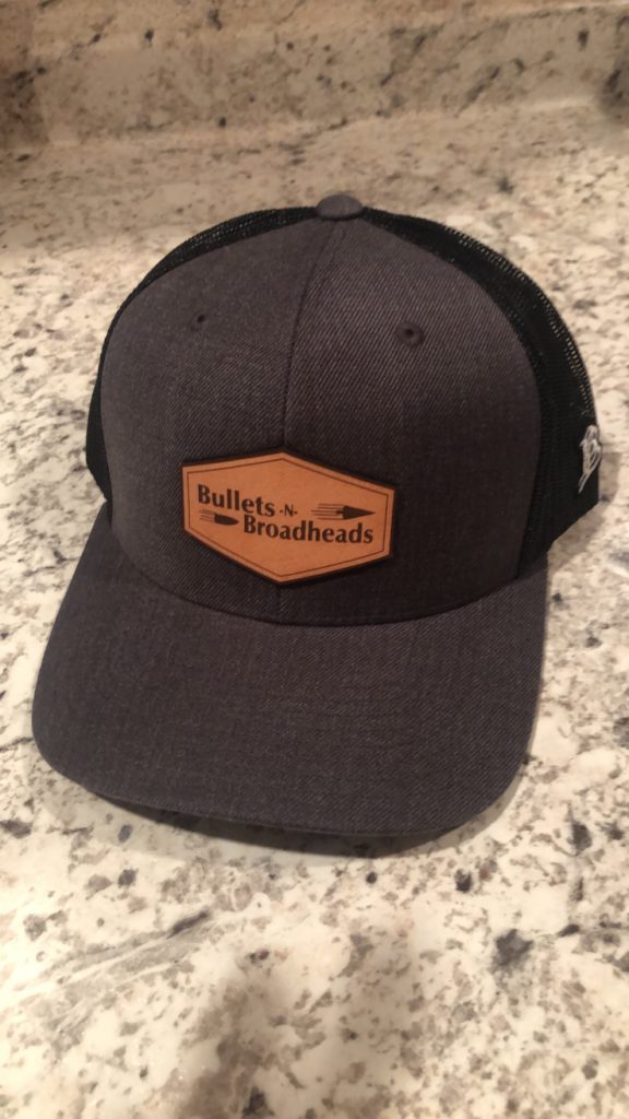 Black and Charcoal Branded Bill Hats Bullets N Broadheads